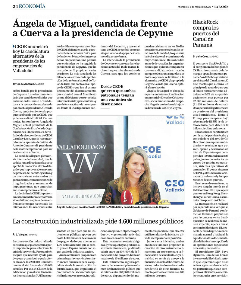Ángela de Miguel candidata a Cepyme